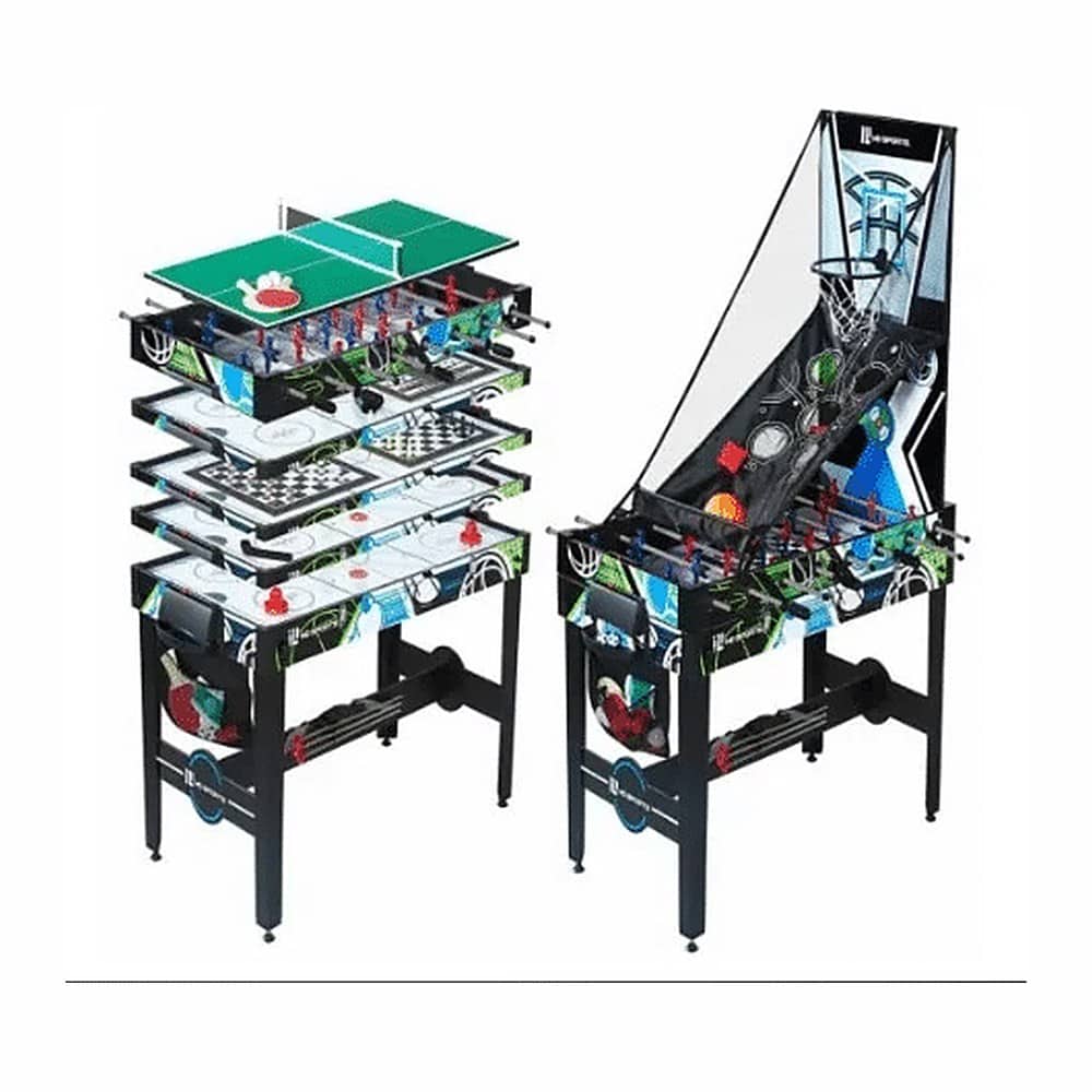 multi-game table with various sports activities
