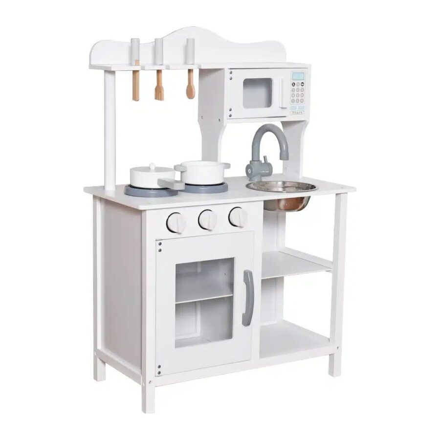 ⁦מטבח לילדים מעץ עדי בצבע לבן W10C404H  מאת בית העץ⁩ – תמונה ⁦2⁩