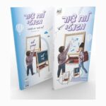 אריזת לוח ציור מגנטי דו צדדי לילדים עם איור של ילדים מציירים על הלוח